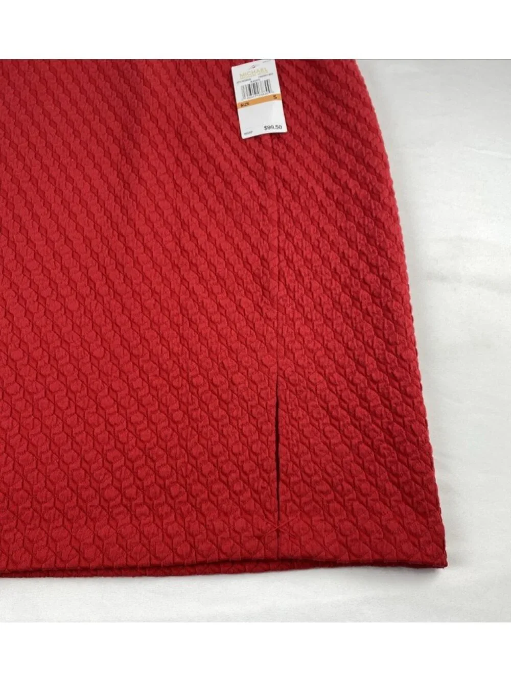 Michael Kors Skirt Women's Size Small Cherry Red Textured Knit Pencil Basics NWT - Picture 5 of 16